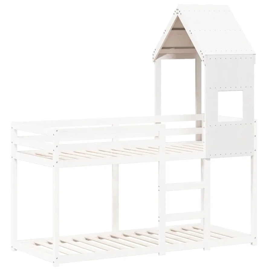 Toit de lit pour enfants blanc 55x84x132 cm bois de pin massif - 3