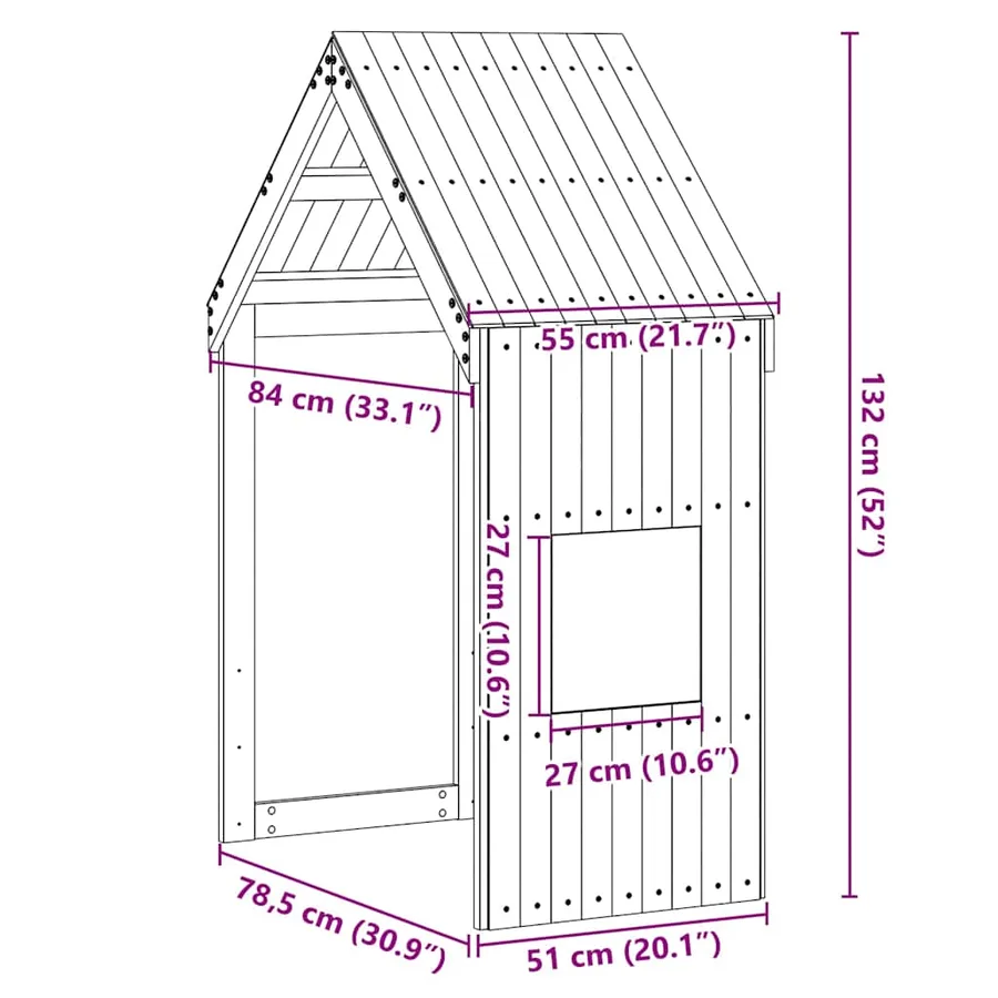 Toit de lit pour enfants blanc 55x84x132 cm bois de pin massif - 9
