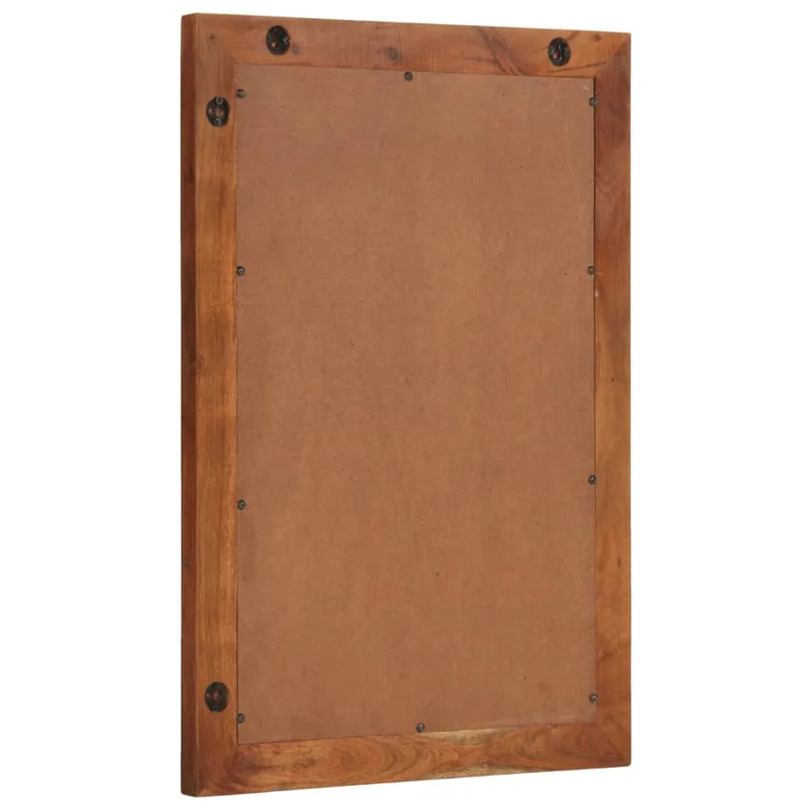 Miroir salle de bain 50x70 cm bois massif d'acacia et verre - 3
