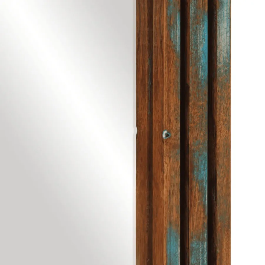 Miroir salle de bain 50x70 cm bois massif d'acacia et verre - 7