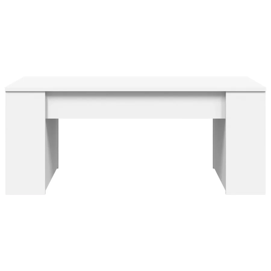 Table basse blanc 102x55x42 cm bois d'ingénierie - 4