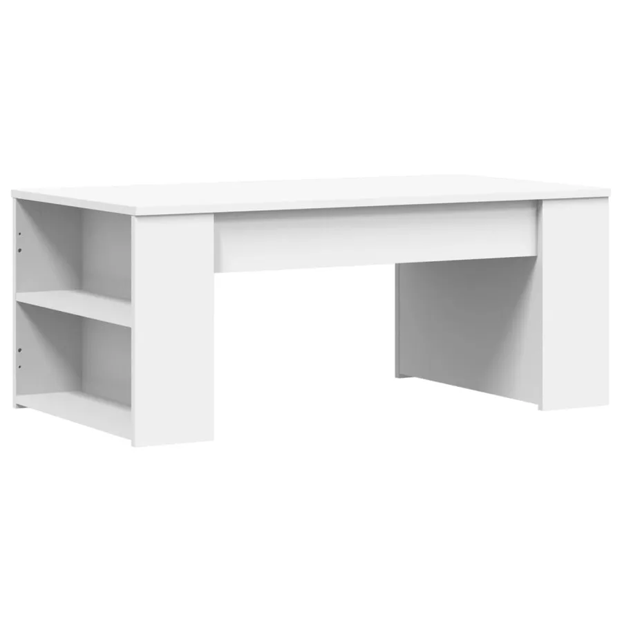 Table basse blanc 102x55x42 cm bois d'ingénierie - 6