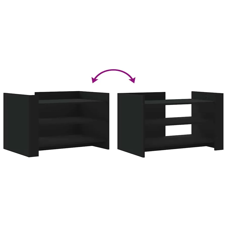 Table basse noir 80x50x50 cm bois d'ingénierie - 8