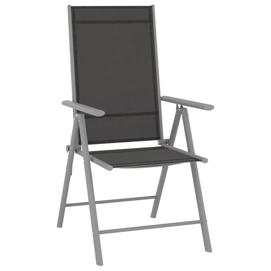 Chaises de jardin pliables lot de 4 Textilène Noir - 2