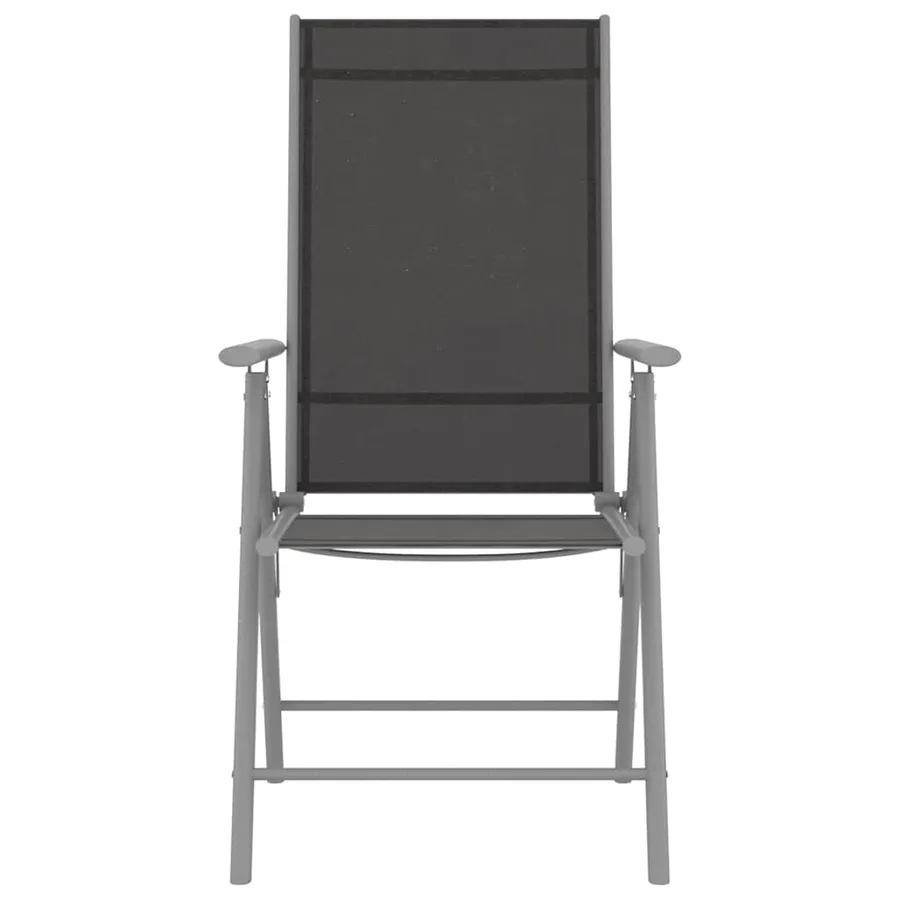 Folding garden chairs set of 4 Textilene Black - 3