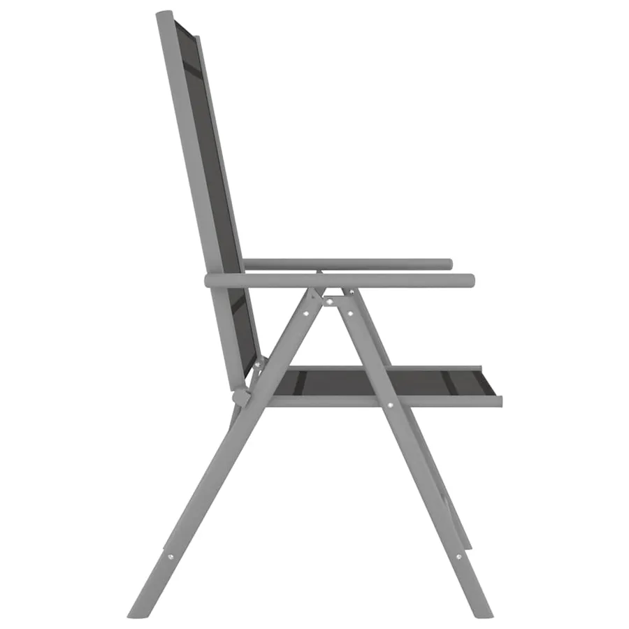 Folding garden chairs set of 4 Textilene Black - 4