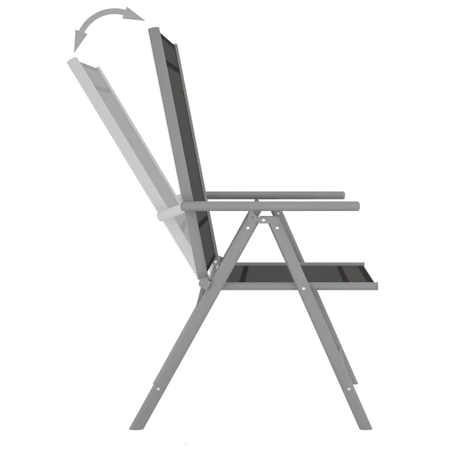 Chaises de jardin pliables lot de 4 Textilène Noir - 6