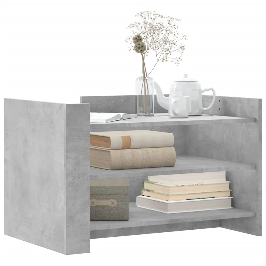 Table basse gris béton 80x50x50 cm bois d'ingénierie - 3