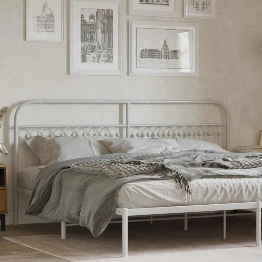 Tête de lit de remplacement métal blanc 200 cm