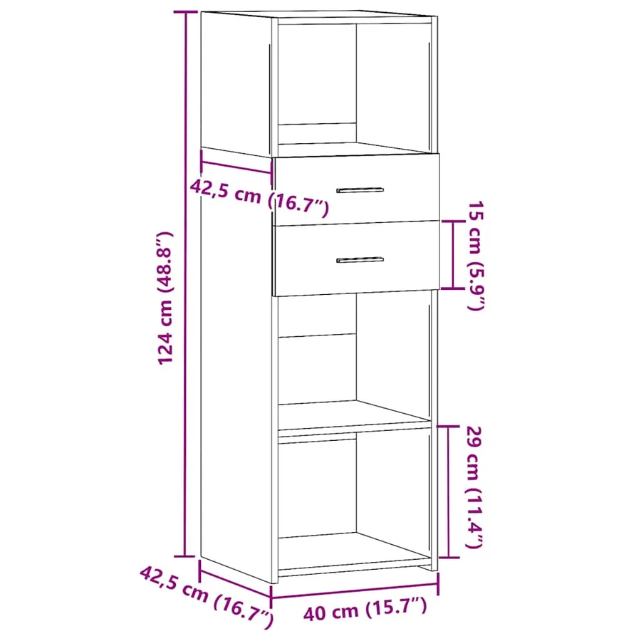 Buffet haut blanc 40x42,5x124 cm bois d'ingénierie - 10