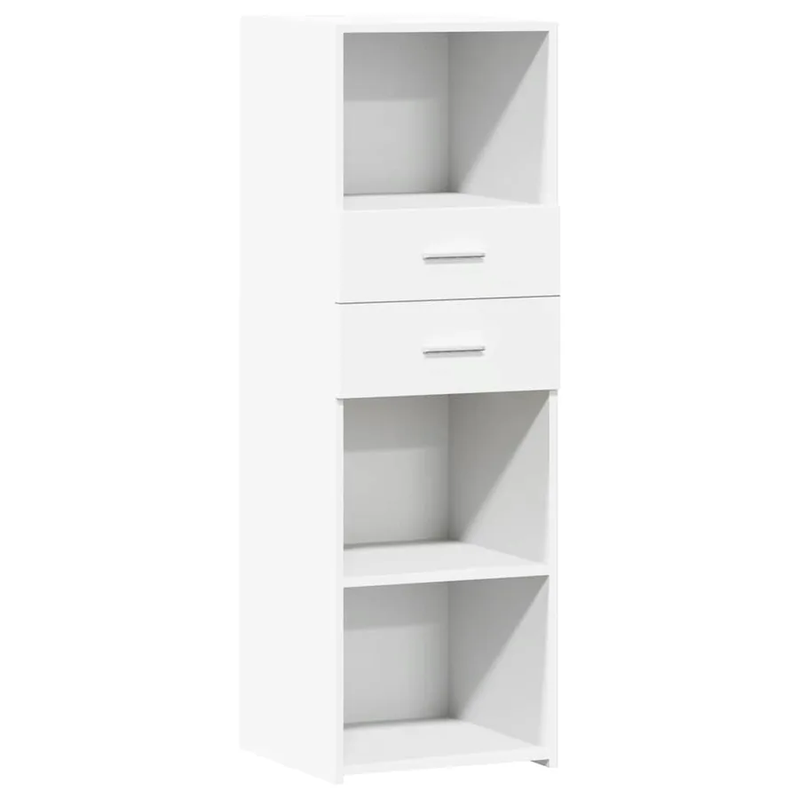 Buffet haut blanc 40x42,5x124 cm bois d'ingénierie - 2