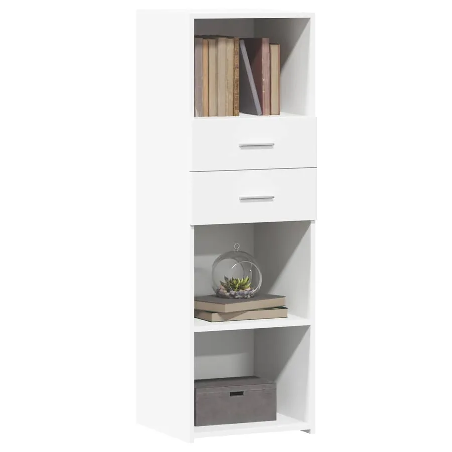 Buffet haut blanc 40x42,5x124 cm bois d'ingénierie - 3