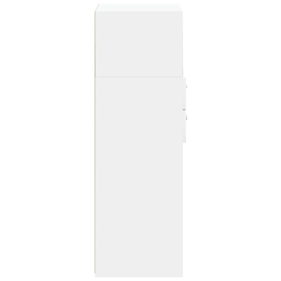 Buffet haut blanc 40x42,5x124 cm bois d'ingénierie - 5