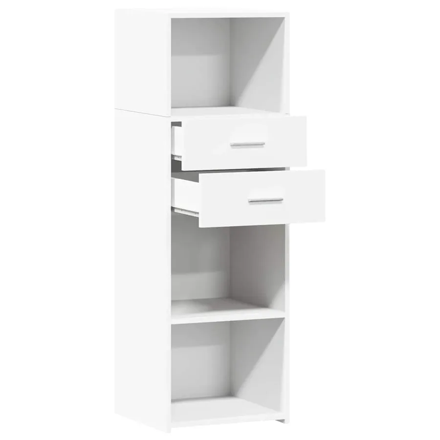 Buffet haut blanc 40x42,5x124 cm bois d'ingénierie - 7