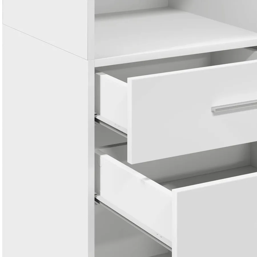 Buffet haut blanc 40x42,5x124 cm bois d'ingénierie - 8