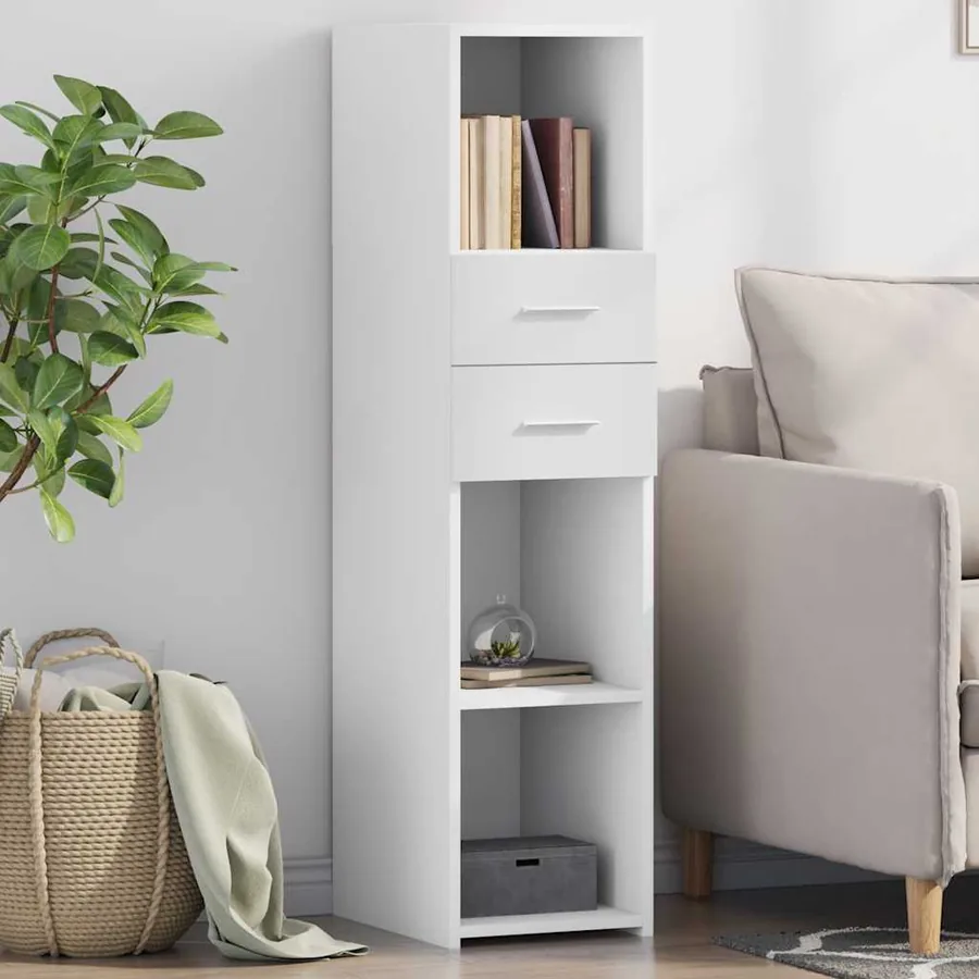 Buffet haut blanc 30x42,5x124 cm bois d'ingénierie