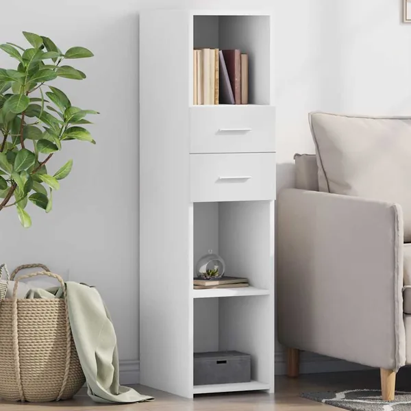 Buffet haut blanc 30x42,5x124 cm bois d'ingénierie
