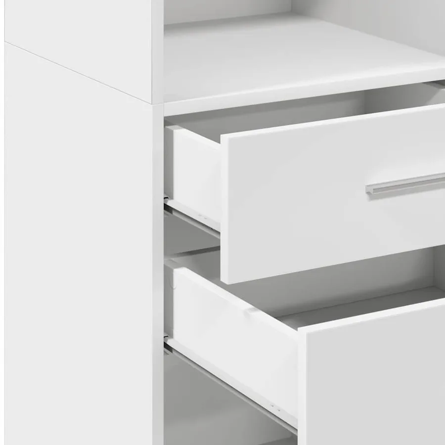 Buffet haut blanc 30x42,5x124 cm bois d'ingénierie - 8