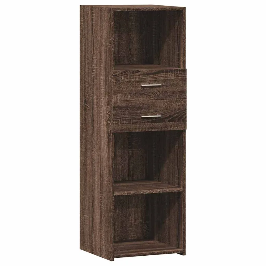 Buffet haut chêne marron 40x42,5x124 cm bois d'ingénierie - 2