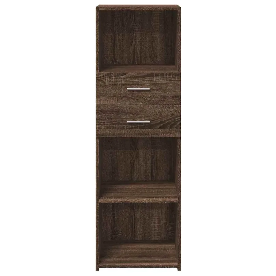 Buffet haut chêne marron 40x42,5x124 cm bois d'ingénierie - 4