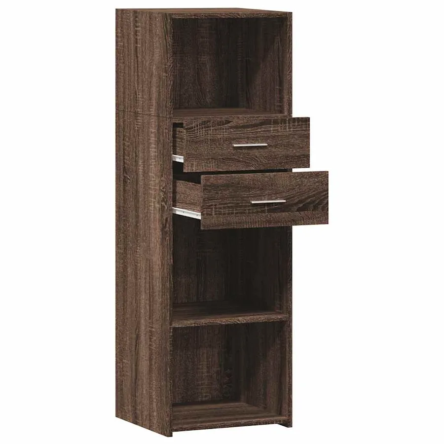 Buffet haut chêne marron 40x42,5x124 cm bois d'ingénierie - 7