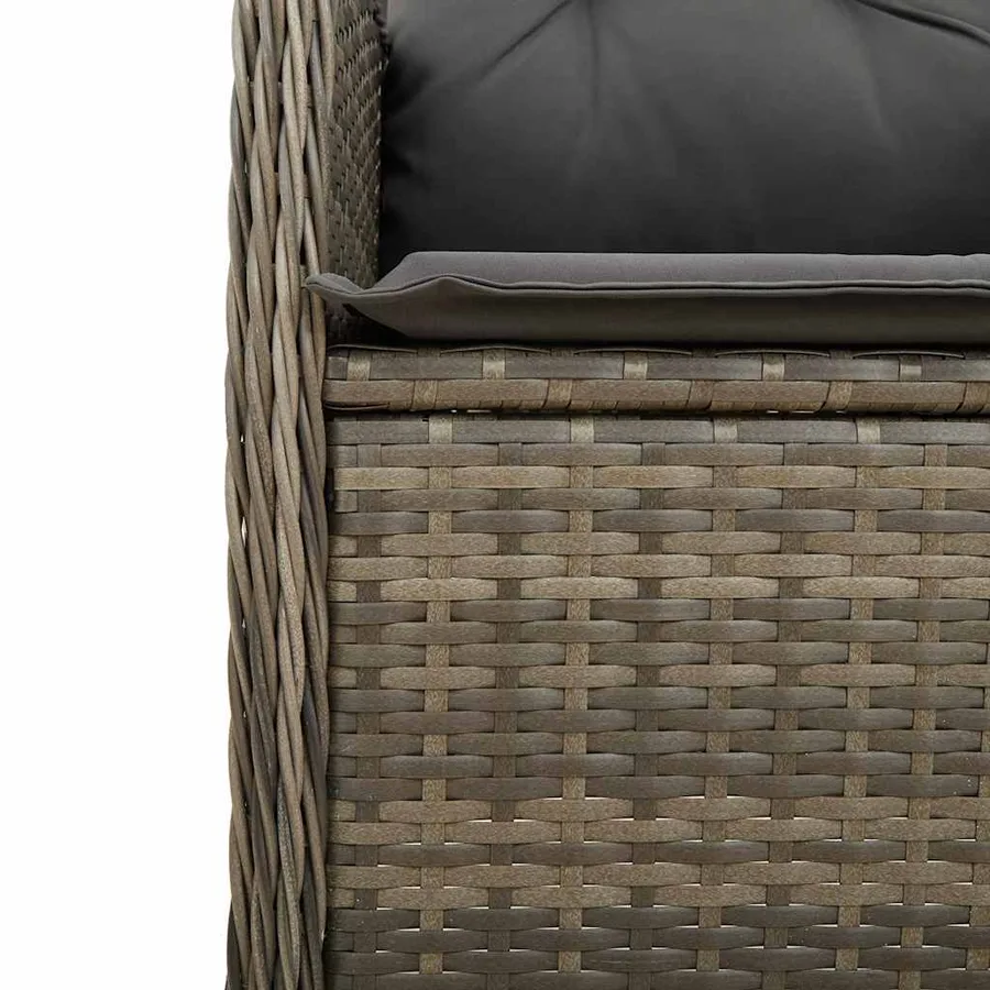 Ensemble de bistro de jardin 9 pcs coussins gris poly rotin - 6