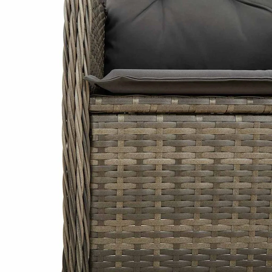 Ensemble de bistro de jardin 9 pcs coussins gris poly rotin - 6