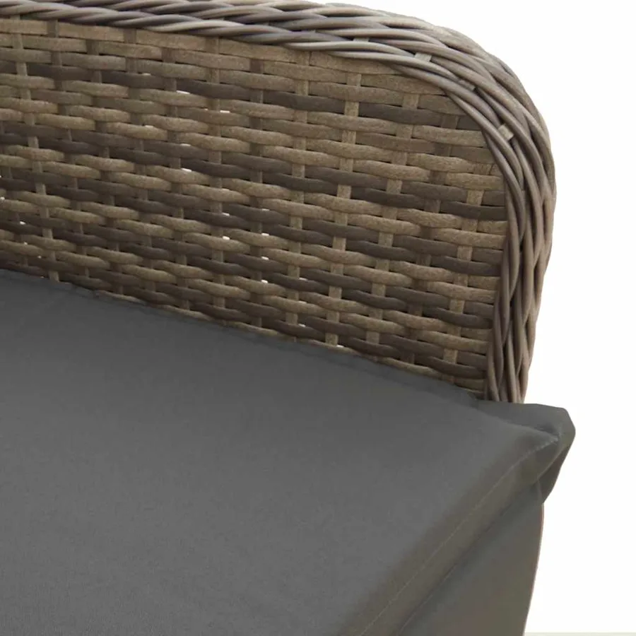 Ensemble de bistro de jardin 9 pcs coussins gris poly rotin - 8