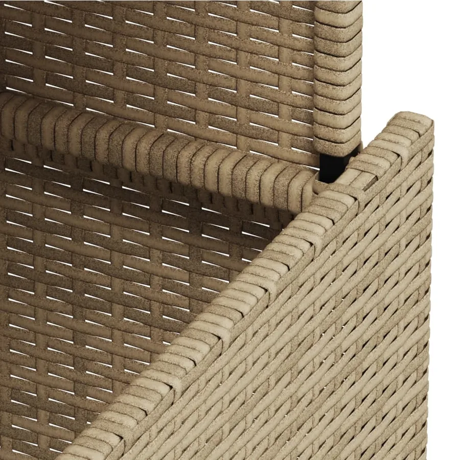 Table de jardin beige 100x55x73cm résine tressée et bois acacia - 11