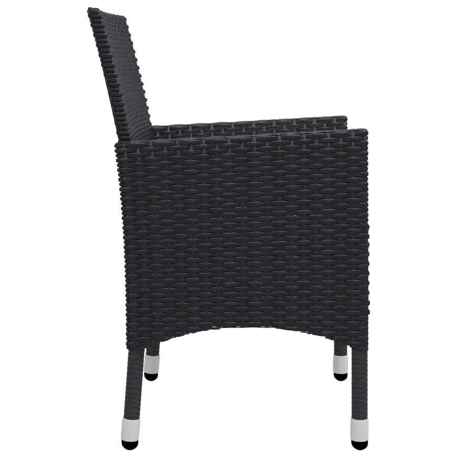 Ensemble à manger de jardin 5 pcs Noir - 10
