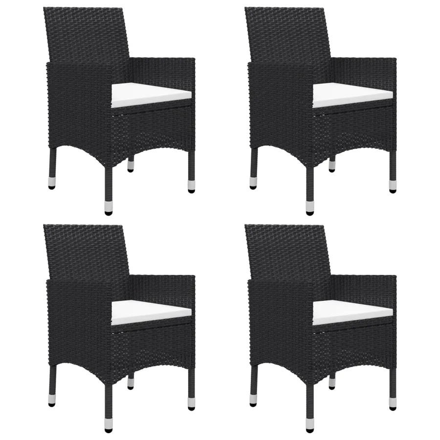 Ensemble à manger de jardin 5 pcs Noir - 5
