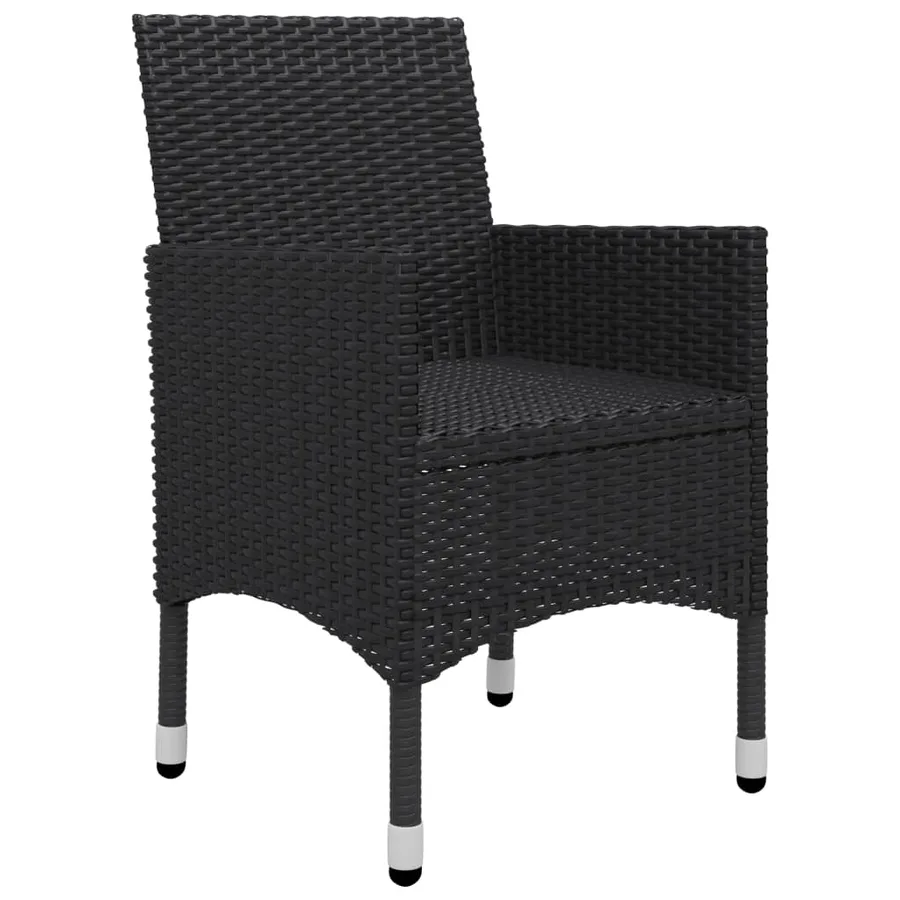 Ensemble à manger de jardin 5 pcs Noir - 8