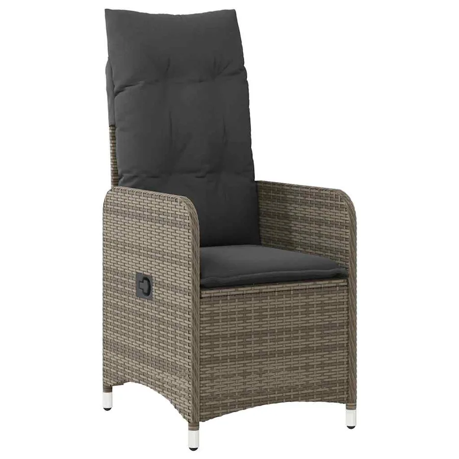 Ensemble de bistro de jardin 7 pcs coussins gris poly rotin - 4