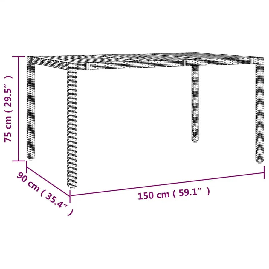 Ensemble de bistro de jardin 7 pcs coussins gris poly rotin - 9