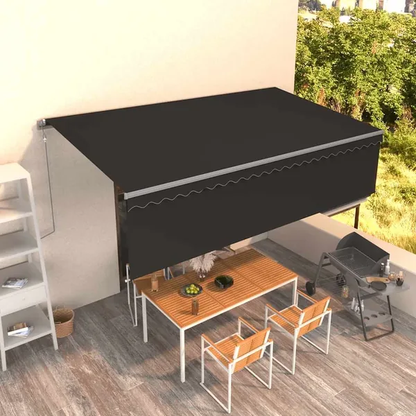 Automatic retractable awning with blind 5x3 m Anthracite
