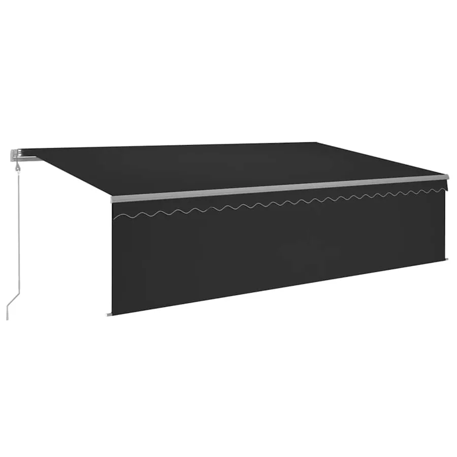 Auvent rétractable automatique avec store 5x3 m Anthracite - 2