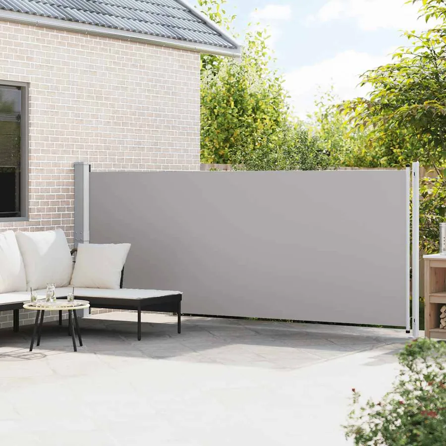 Retractable patio side awning 600x160 cm grey - 3