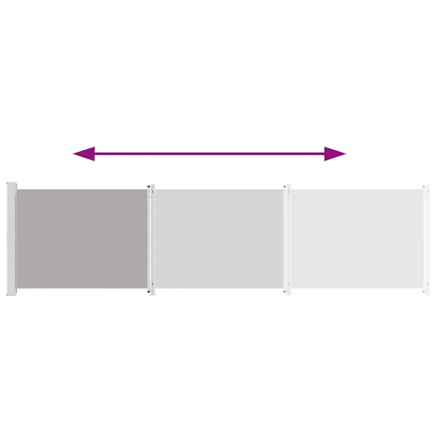 Retractable patio side awning 600x160 cm grey - 7