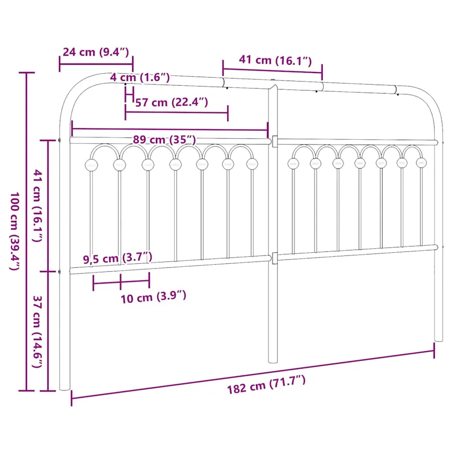 Tête de lit de remplacement métal blanc 180 cm - 6