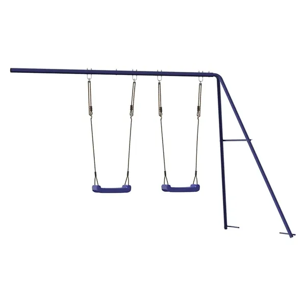 Toboggan/balançoires pour maisonnette de jeu bleu polypropylène