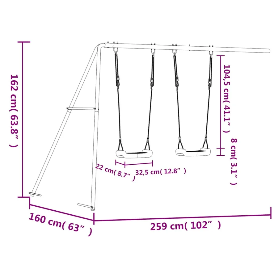Toboggan/balançoires pour maisonnette de jeu bleu polypropylène - 9