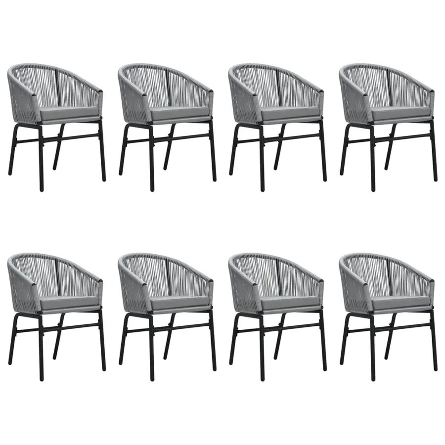 Garden dining set 9 pcs Grey - 3