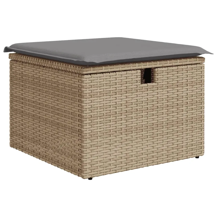 Salon de jardin avec coussins 8 pcs beige résine tressée - 6