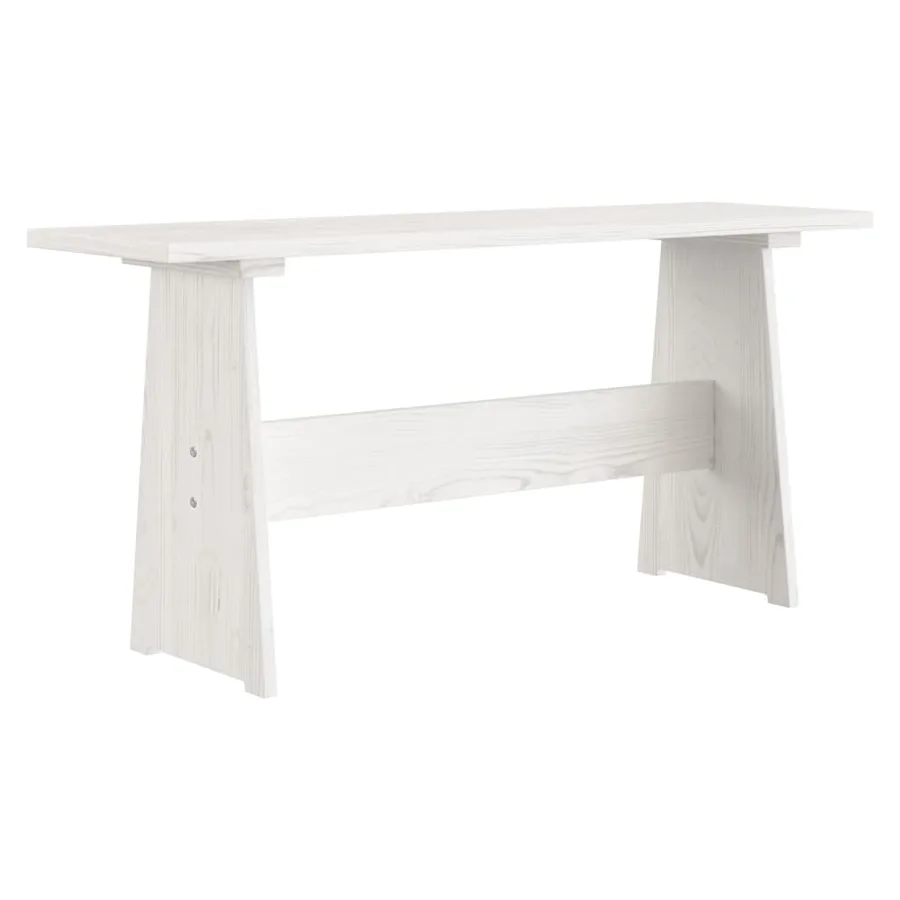 Table à manger avec banc REINE blanc bois de pin solide - 3