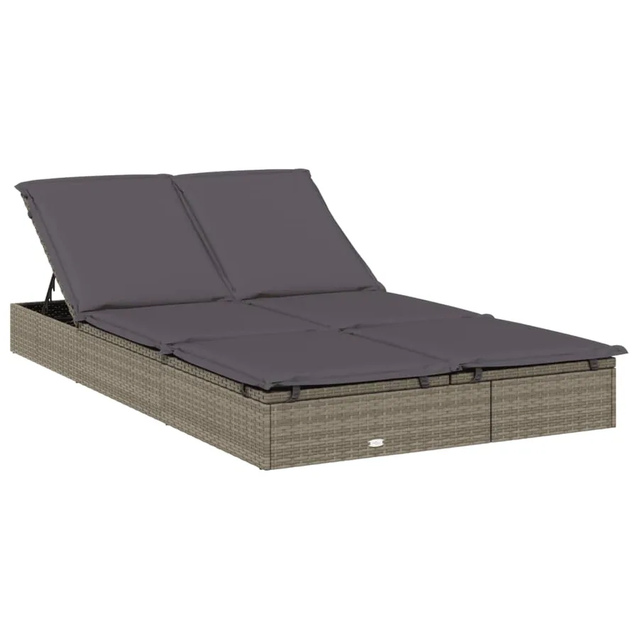 2-seater sun lounger with round roof black 211x112x140 cm - 17