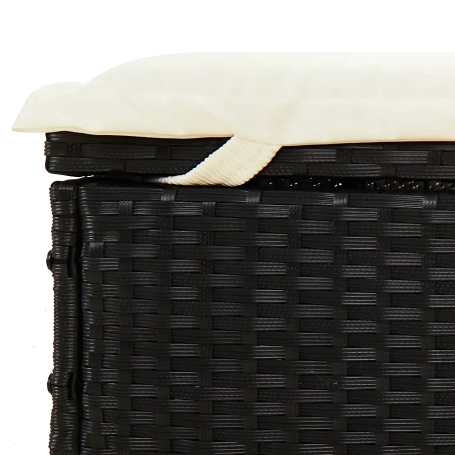 2-seater sun lounger with round roof black 211x112x140 cm - 35