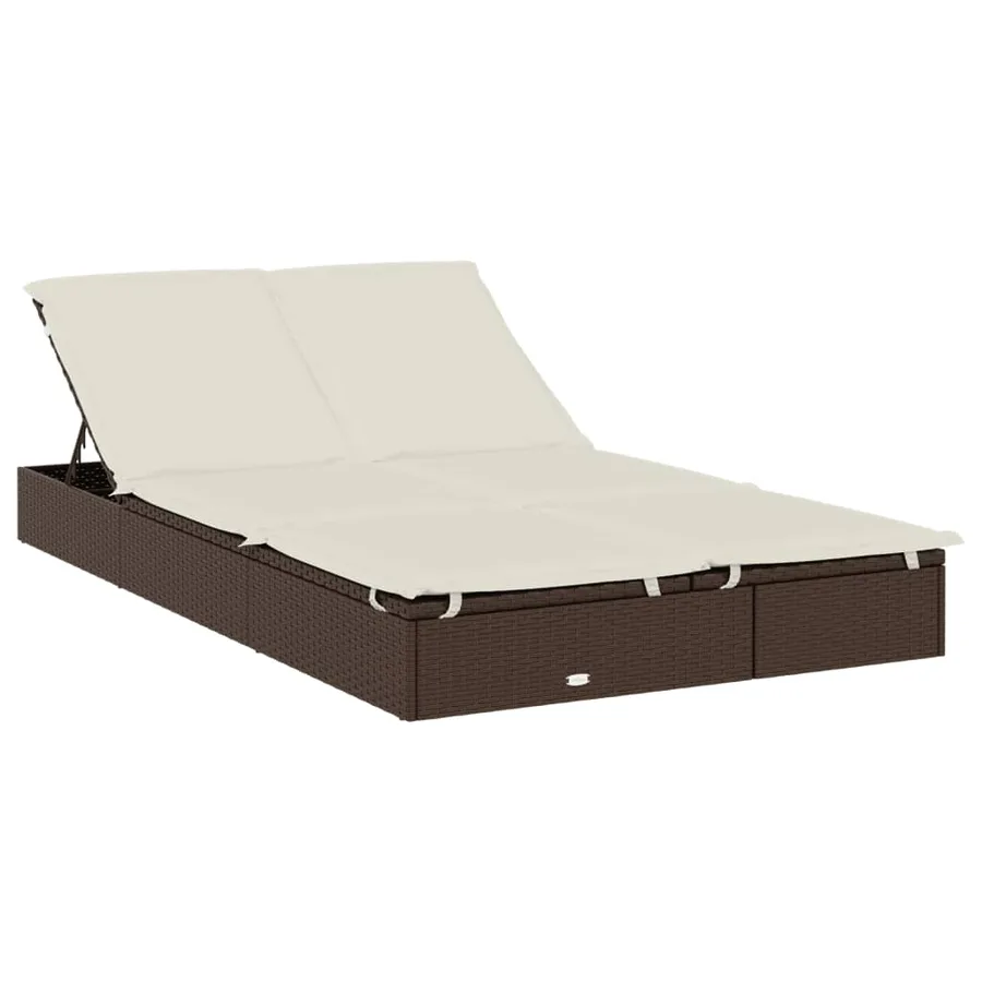 2-seater sun lounger with round roof black 211x112x140 cm - 41