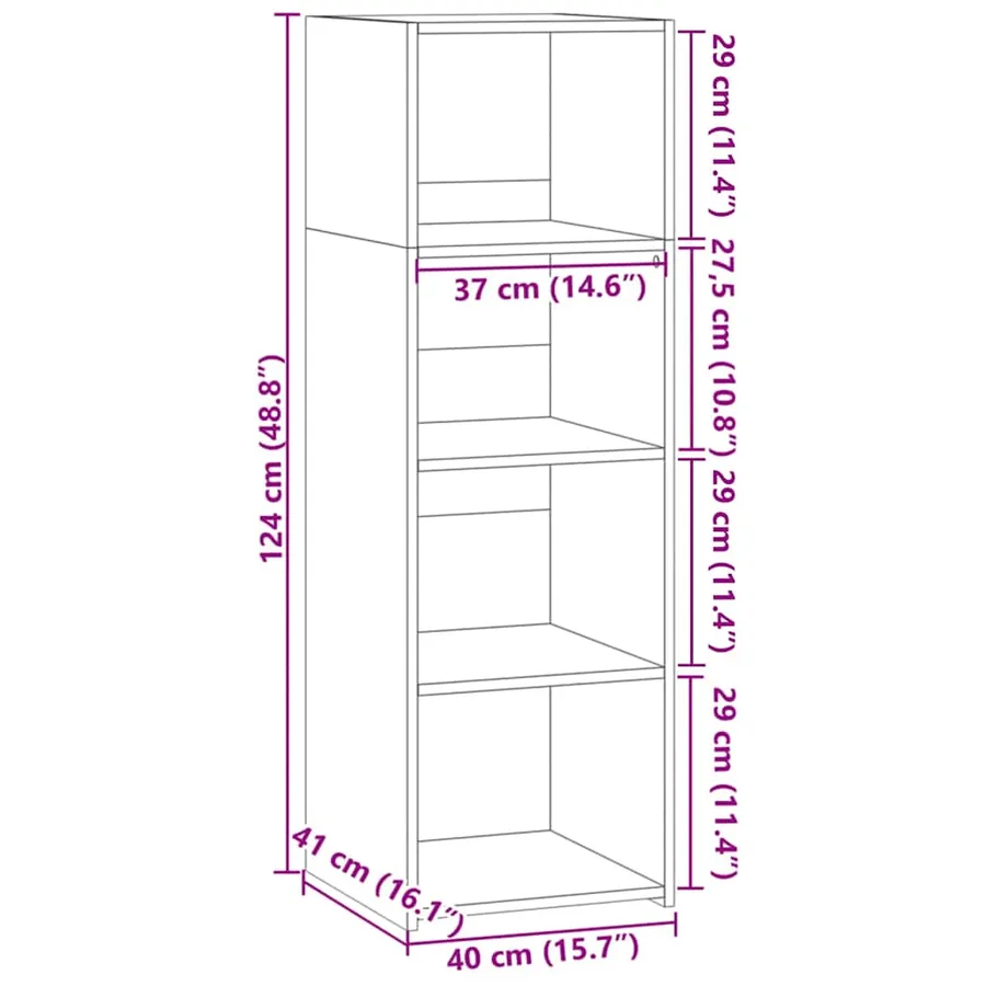 Buffet chêne sonoma 40x41x124 cm bois d'ingénierie - 9