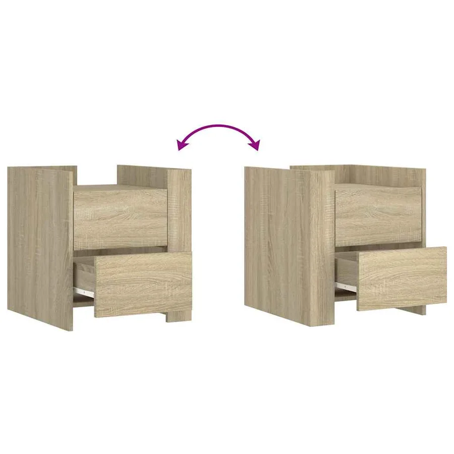 Table de chevet chêne sonoma 45x50x50 cm bois d’ingénierie - 8