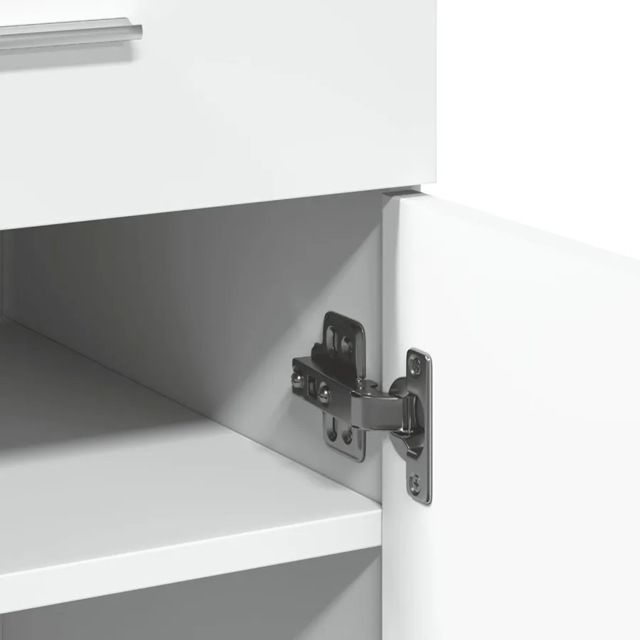 Buffet blanc 80x42,5x93 cm bois d'ingénierie - 6